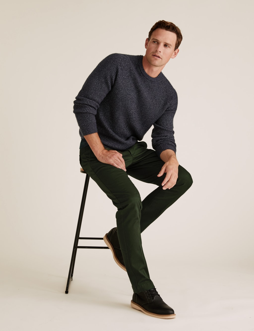 Slim Fit Textured Stretch Chinos 1 of 4