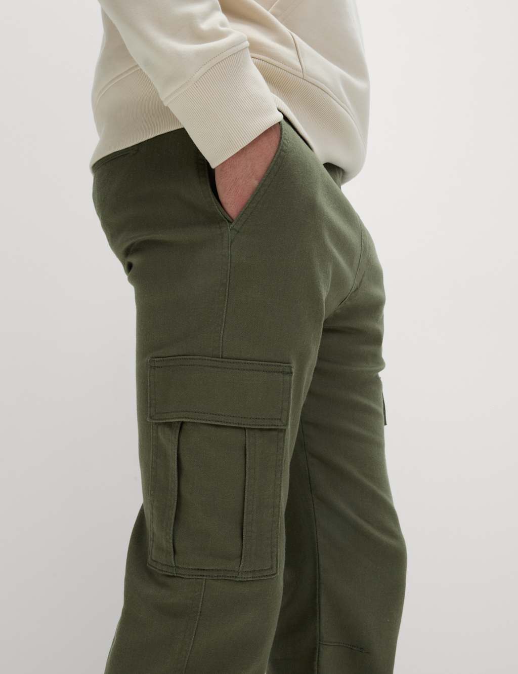 Slim Fit Stretch Cuffed Cargo Trousers 3 of 5