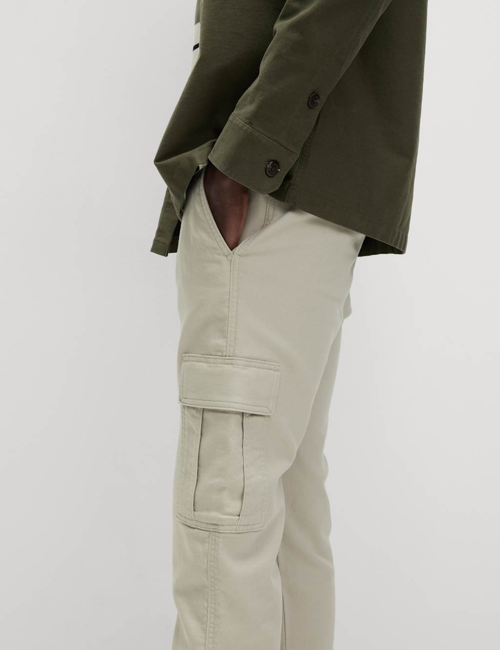 Slim Fit Stretch Cuffed Cargo Trousers 4 of 6