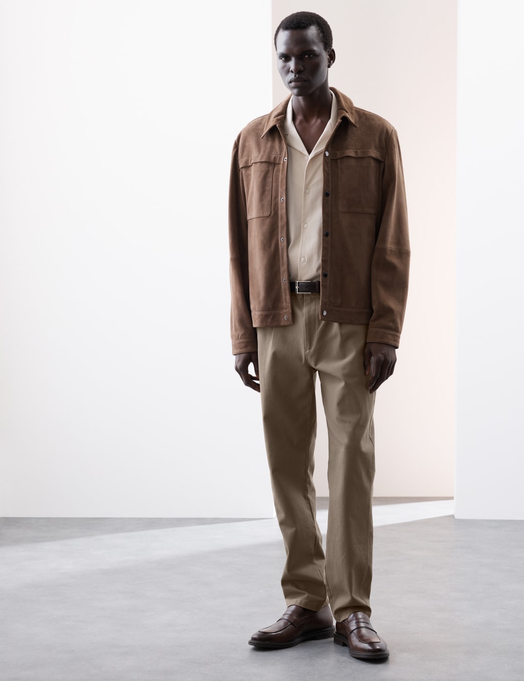 Regular Fit Textured Dobby Pleat Front Chinos 3 of 7