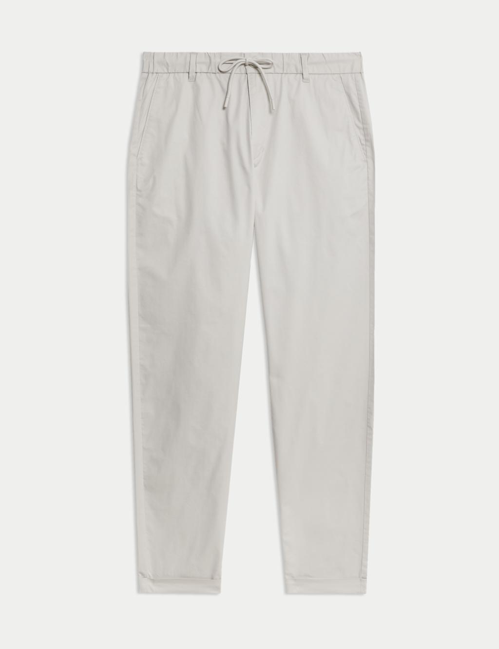Super Lightweight Tapered Fit Elasticated Waist Trousers 2 of 7