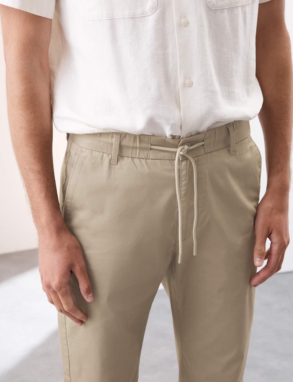 Super Lightweight Tapered Fit Elasticated Waist Trousers 6 of 6