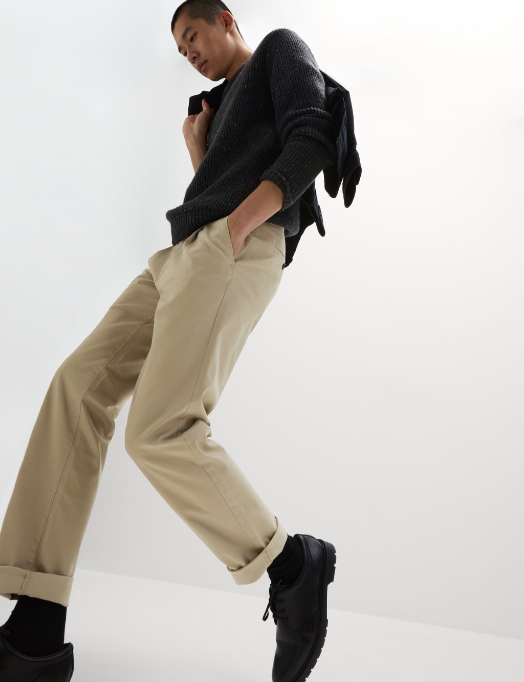 Regular Fit Heritage Twill Pleated Chinos 1 of 6