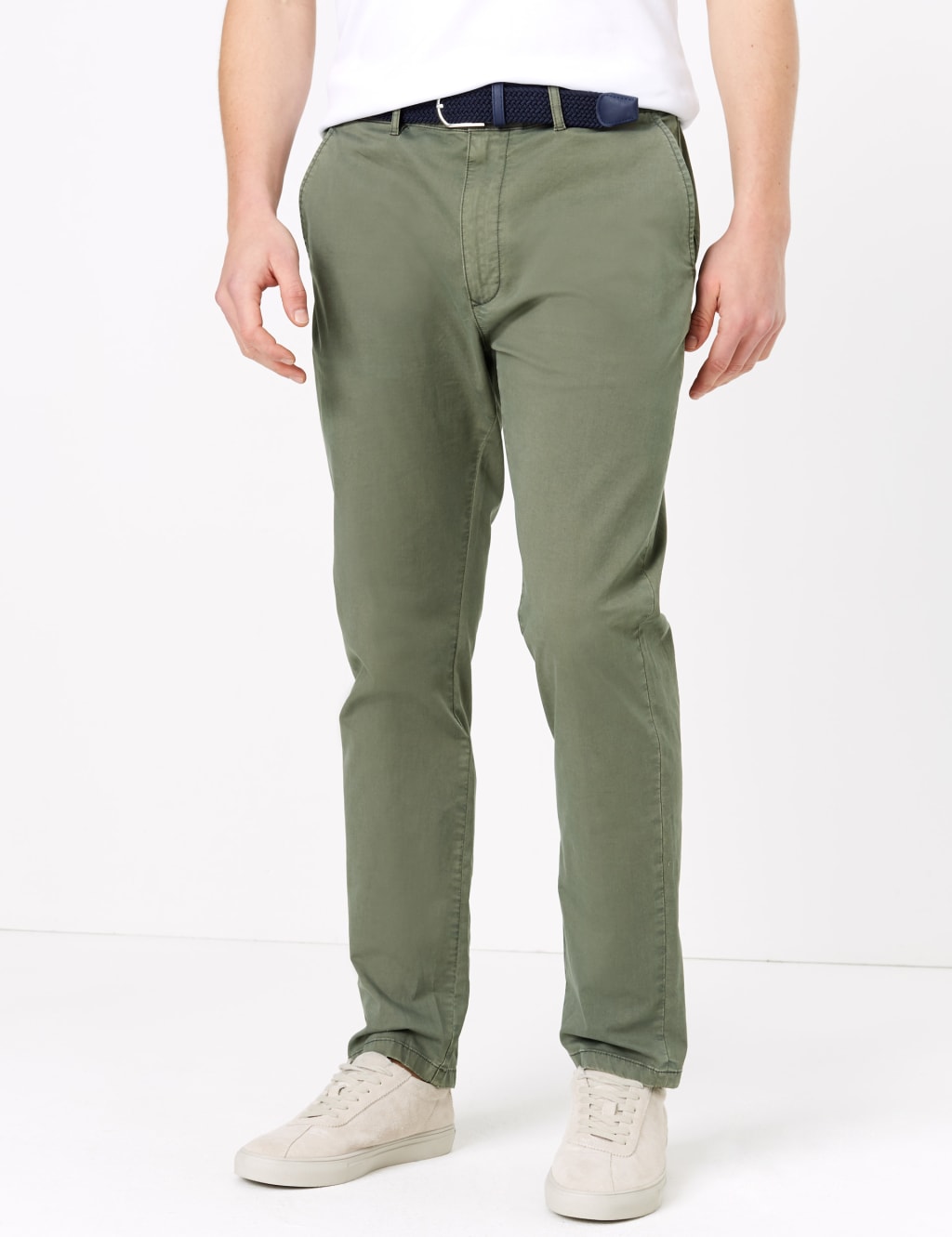 Slim Fit Belted Stretch Chinos 3 of 4