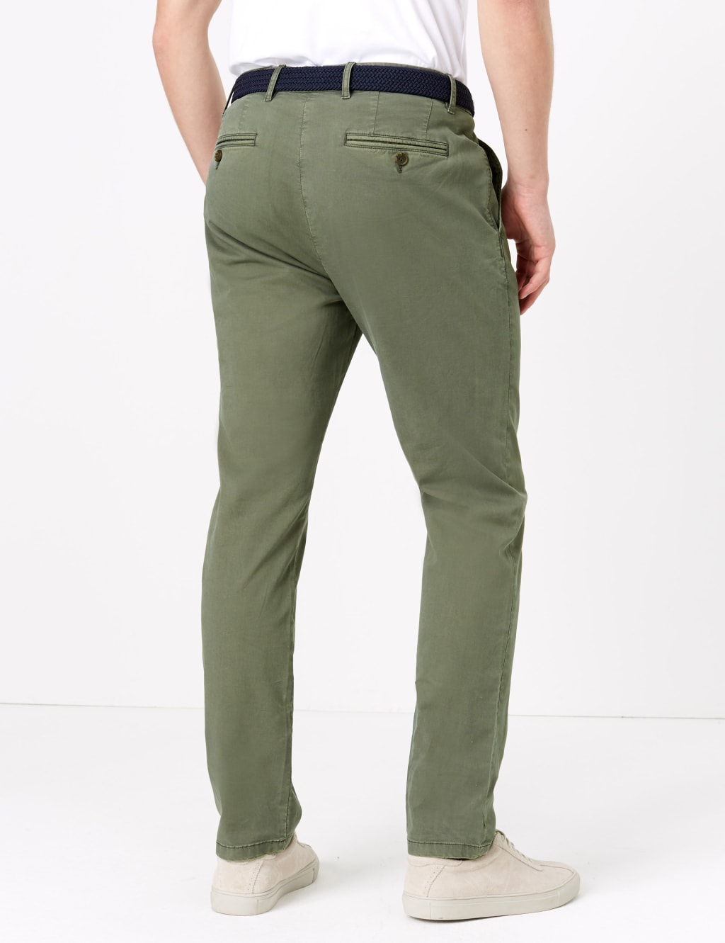 Slim Fit Belted Stretch Chinos 4 of 4