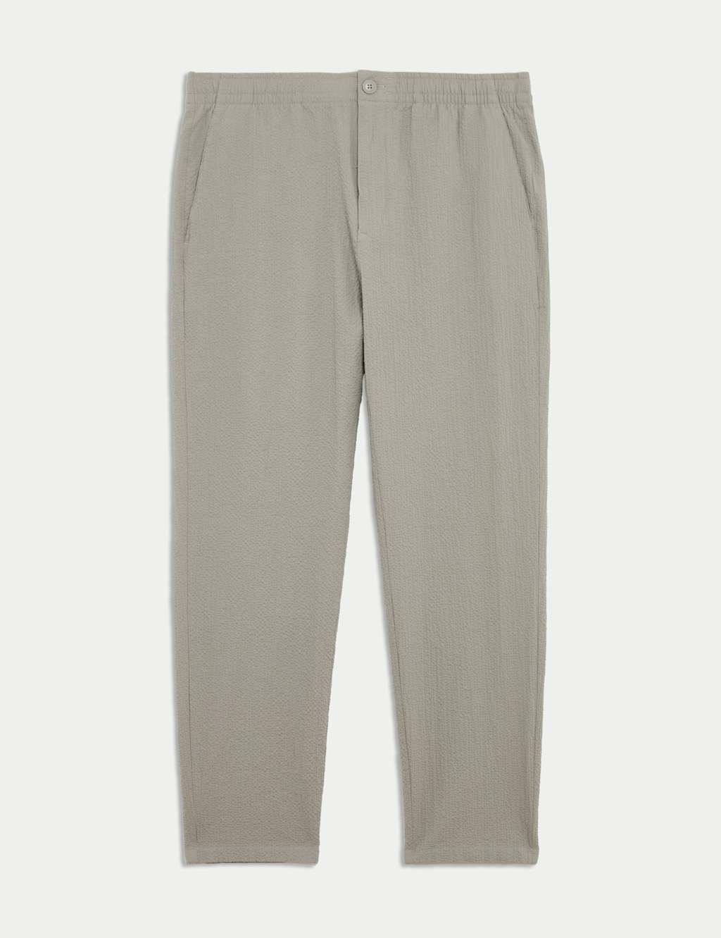Tapered Fit Lightweight Seersucker Elasticated Waist Trousers 2 of 6