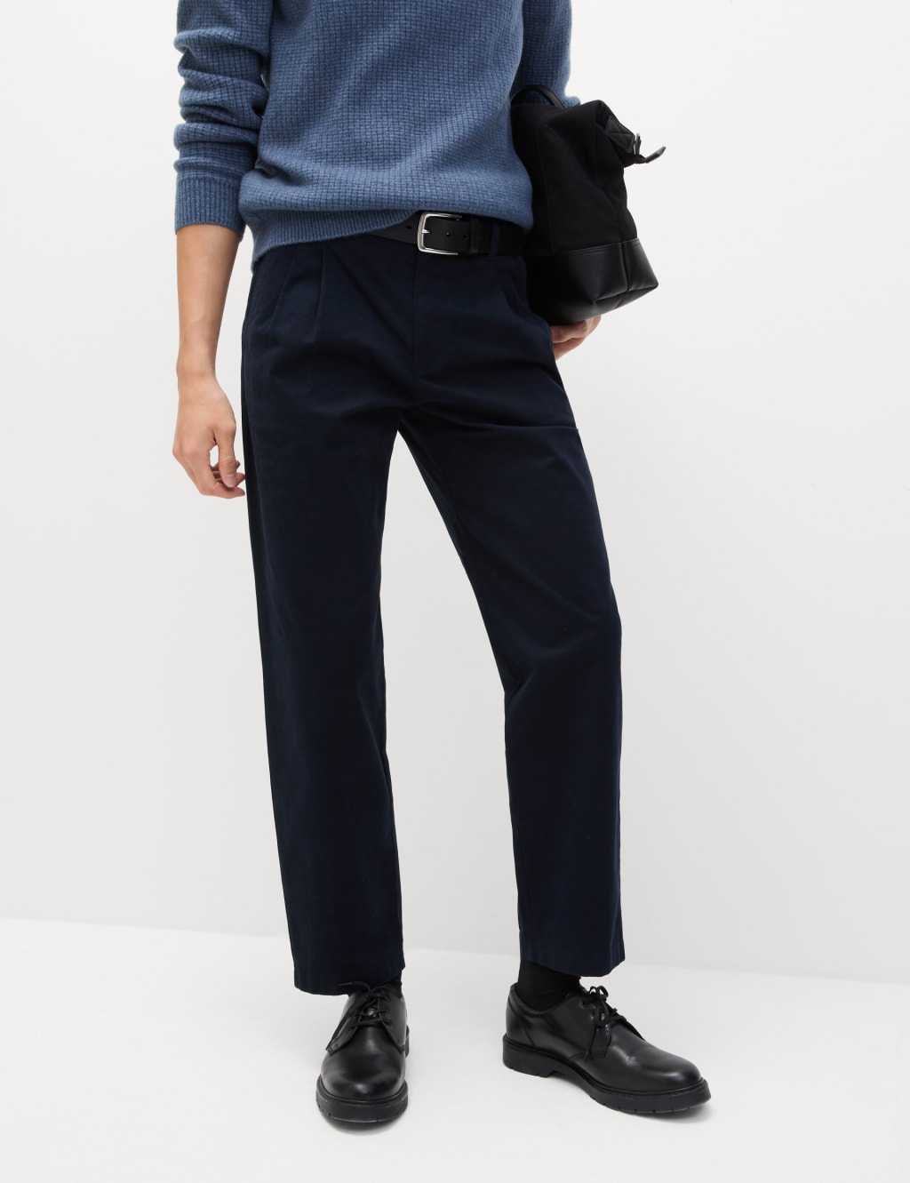 Tapered Fit Twin Pleat Stretch Chinos 4 of 5