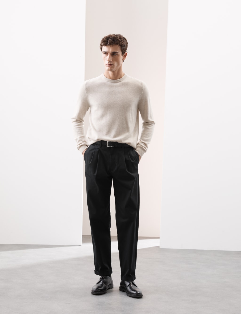 Pleated chinos with turn ups new arrivals