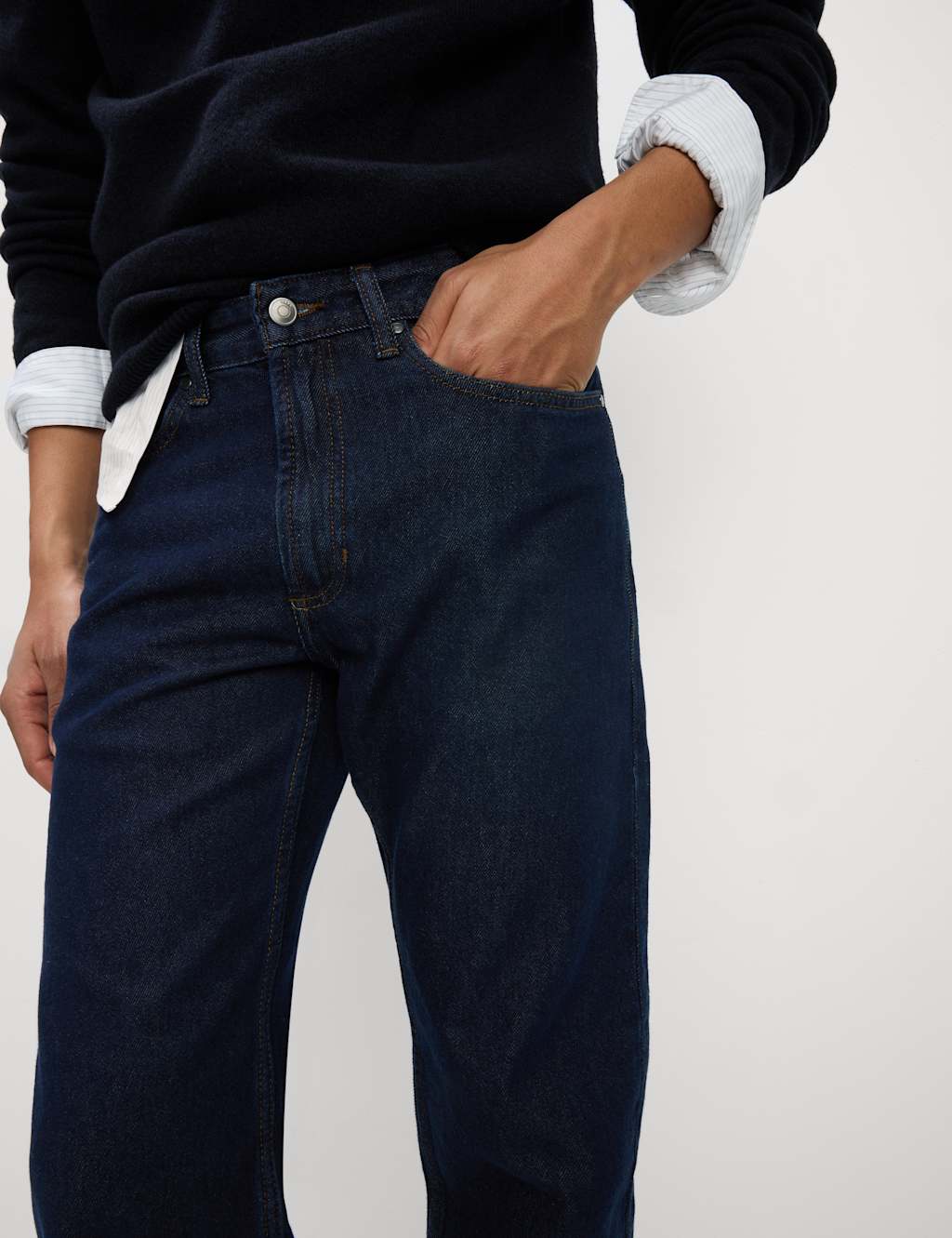 Straight Fit Pure Cotton Jeans 1 of 6