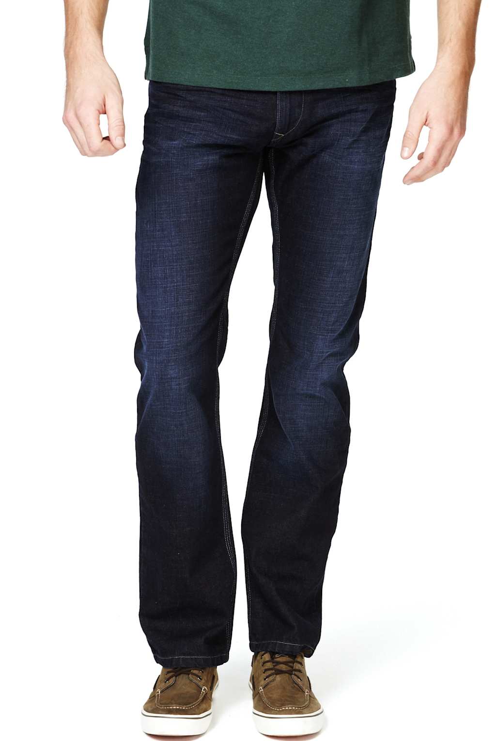 Straight Leg Denim Jeans with Belt 1 of 1