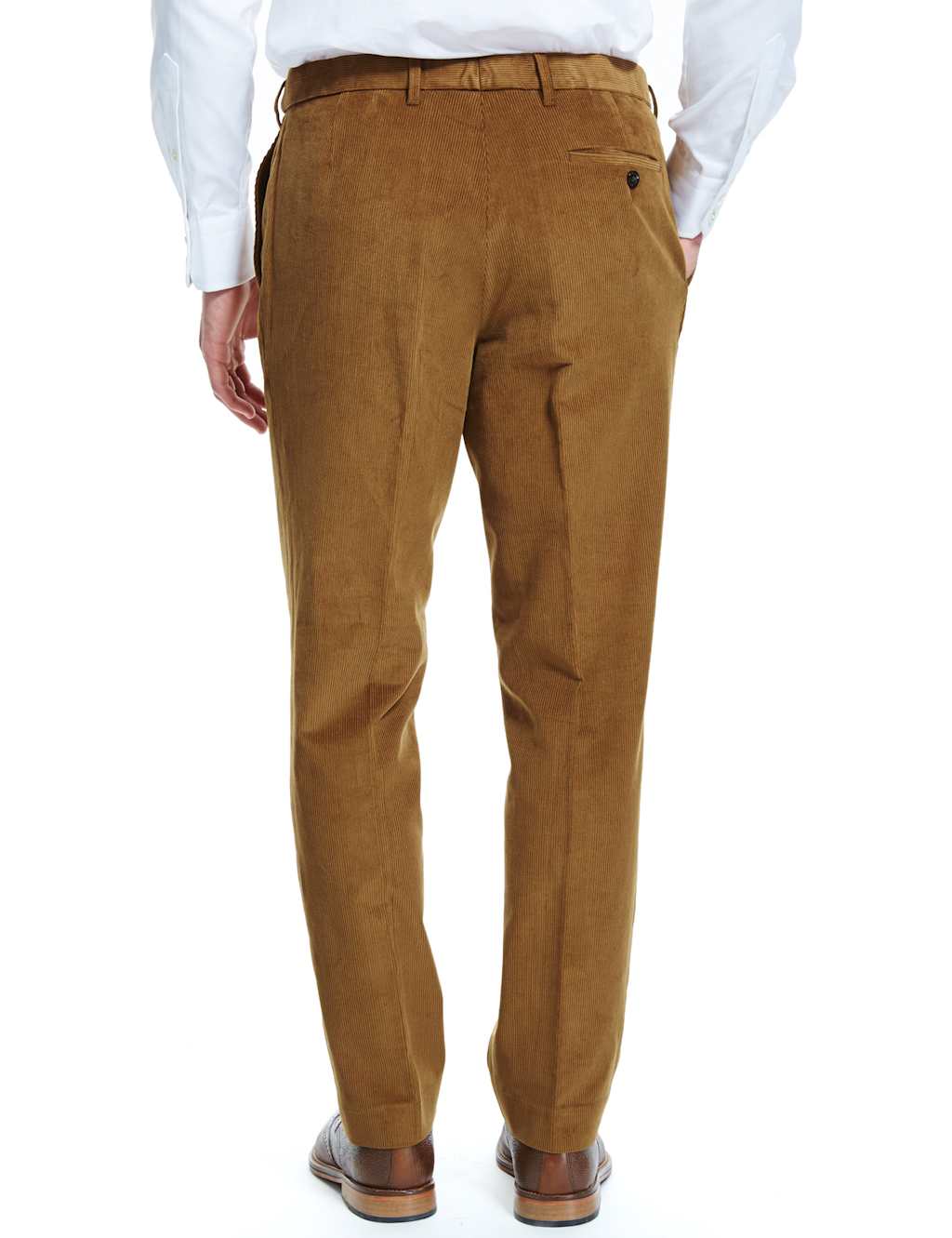 Cotton Rich Flat Front Corduroy Trousers 3 of 3