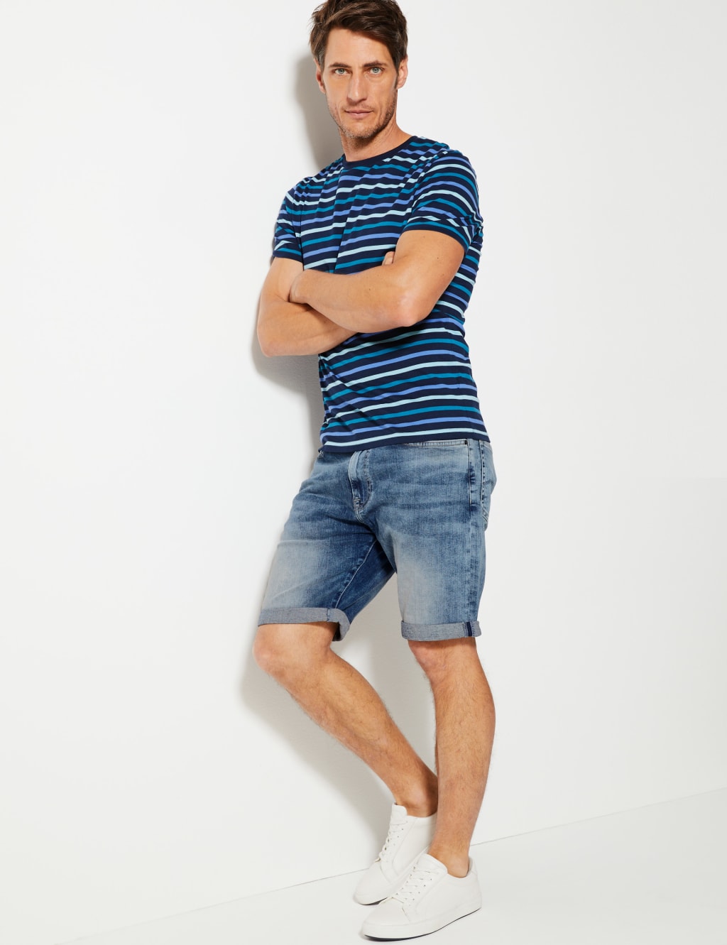Slim Fit Denim Shorts M S Collection M S