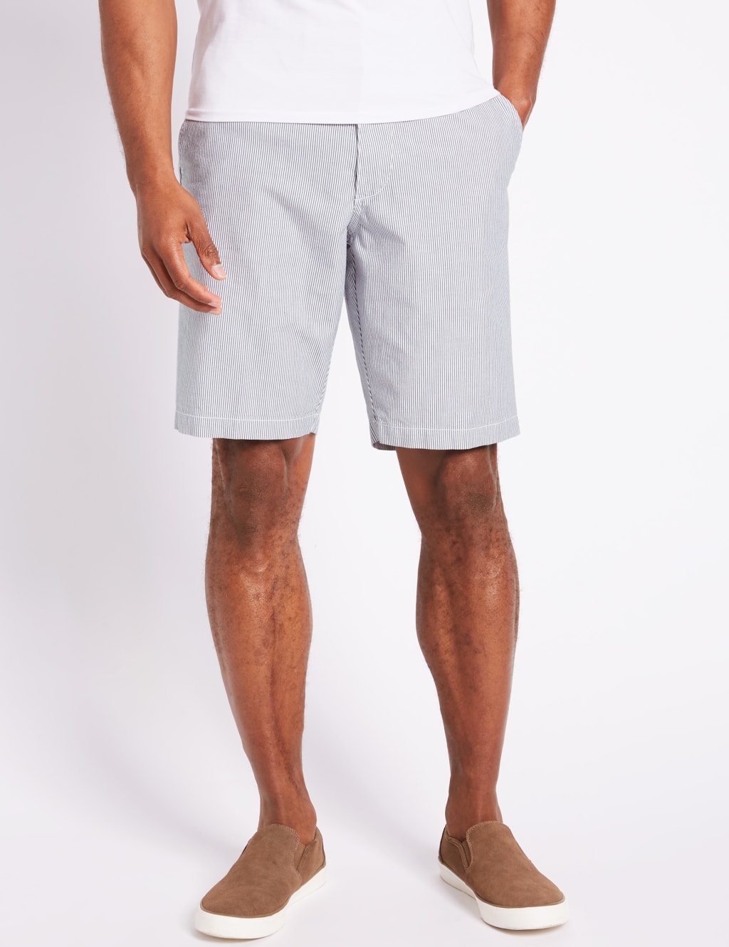 Pure Cotton Striped Chino Shorts M S Collection M S