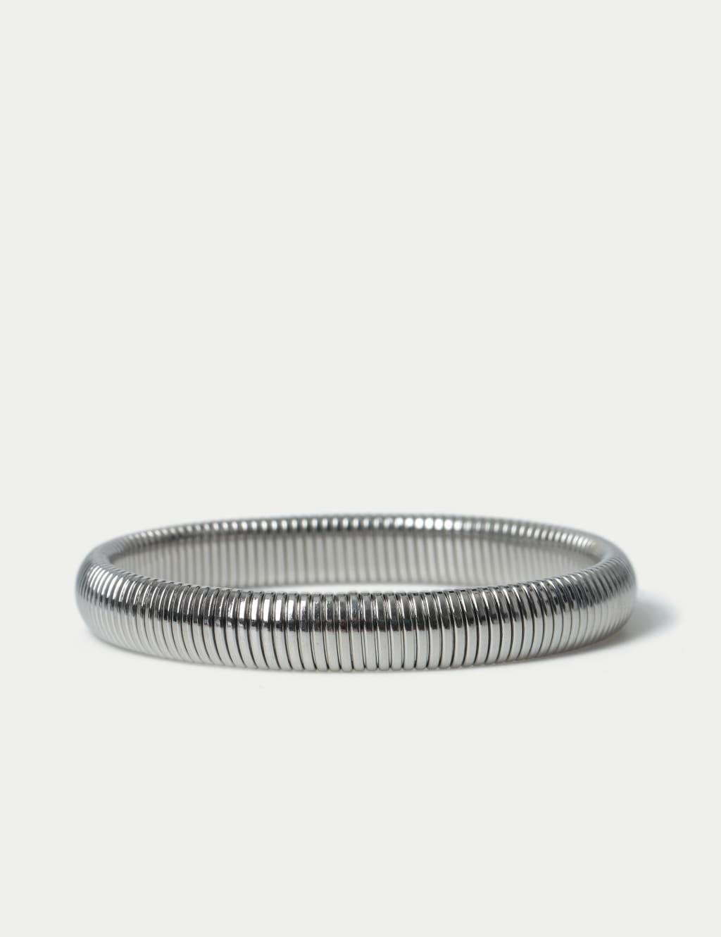 Waterproof Stainless Steel Silver Tone Stretch Bracelet