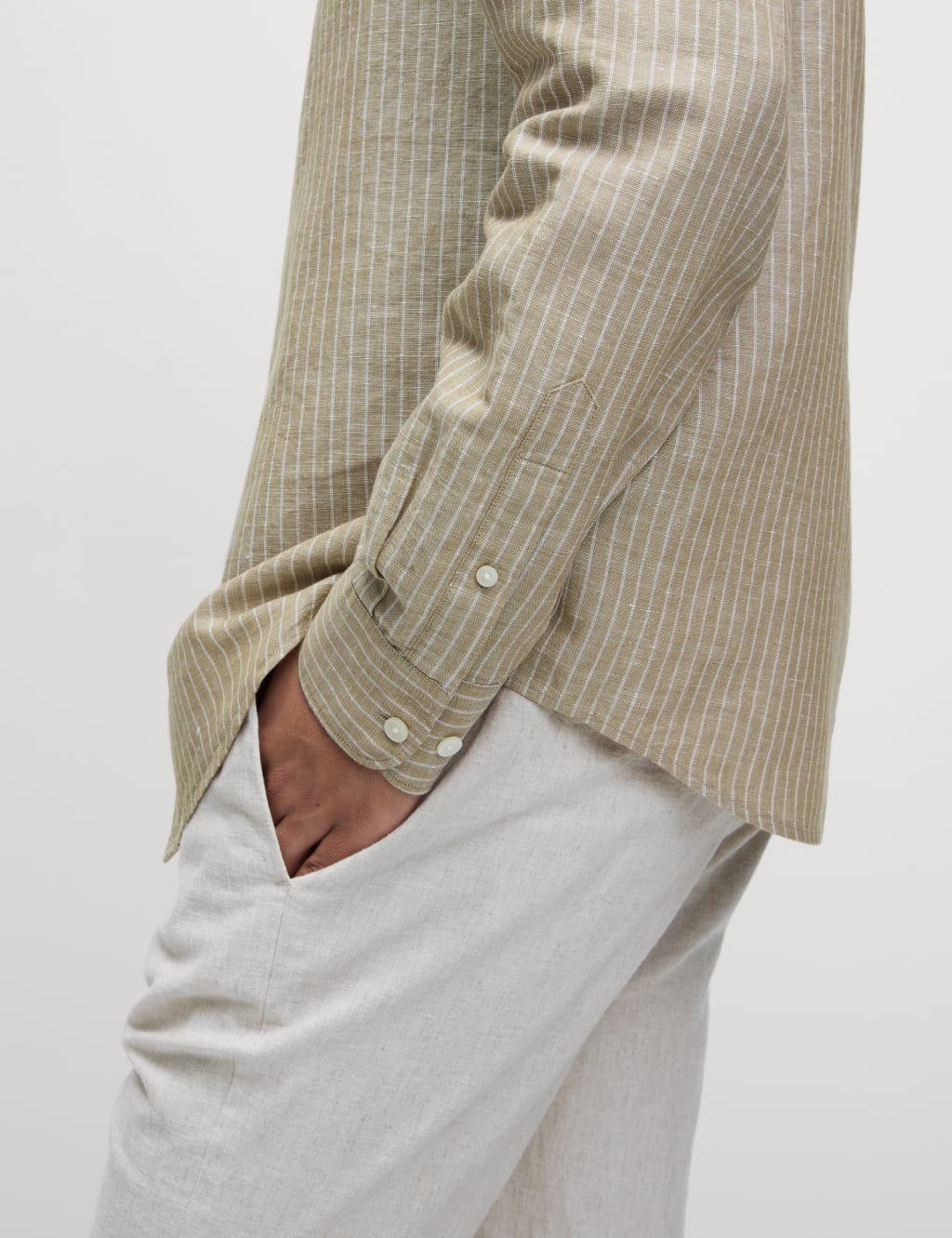Cotton Linen Blend Striped Shirt 3 of 5