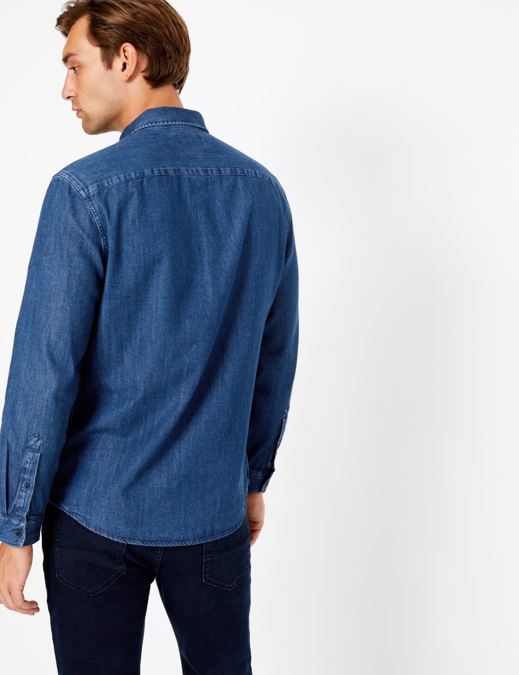 M and s denim shirt on sale
