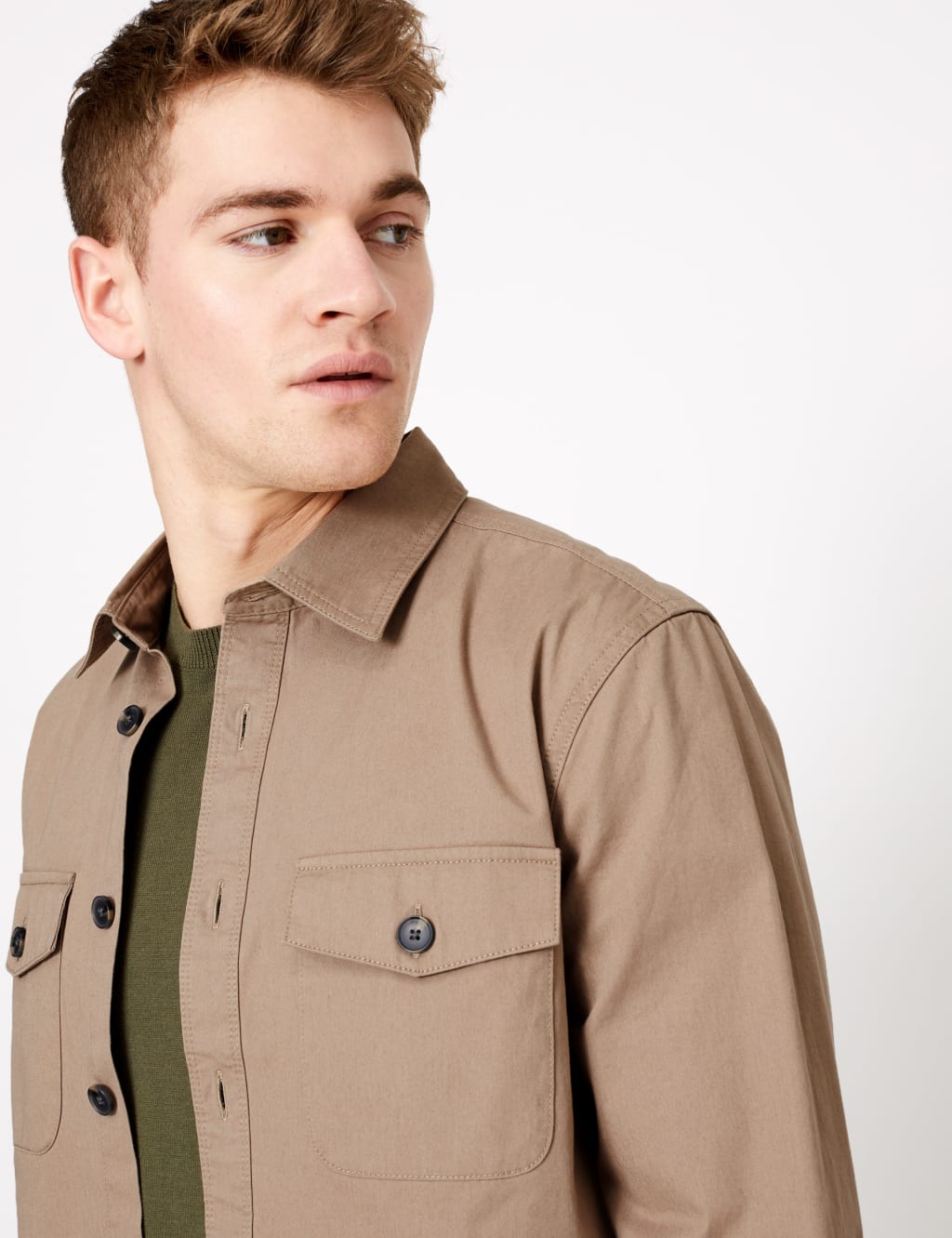 Pure Cotton Utility Overshirt 1 of 4