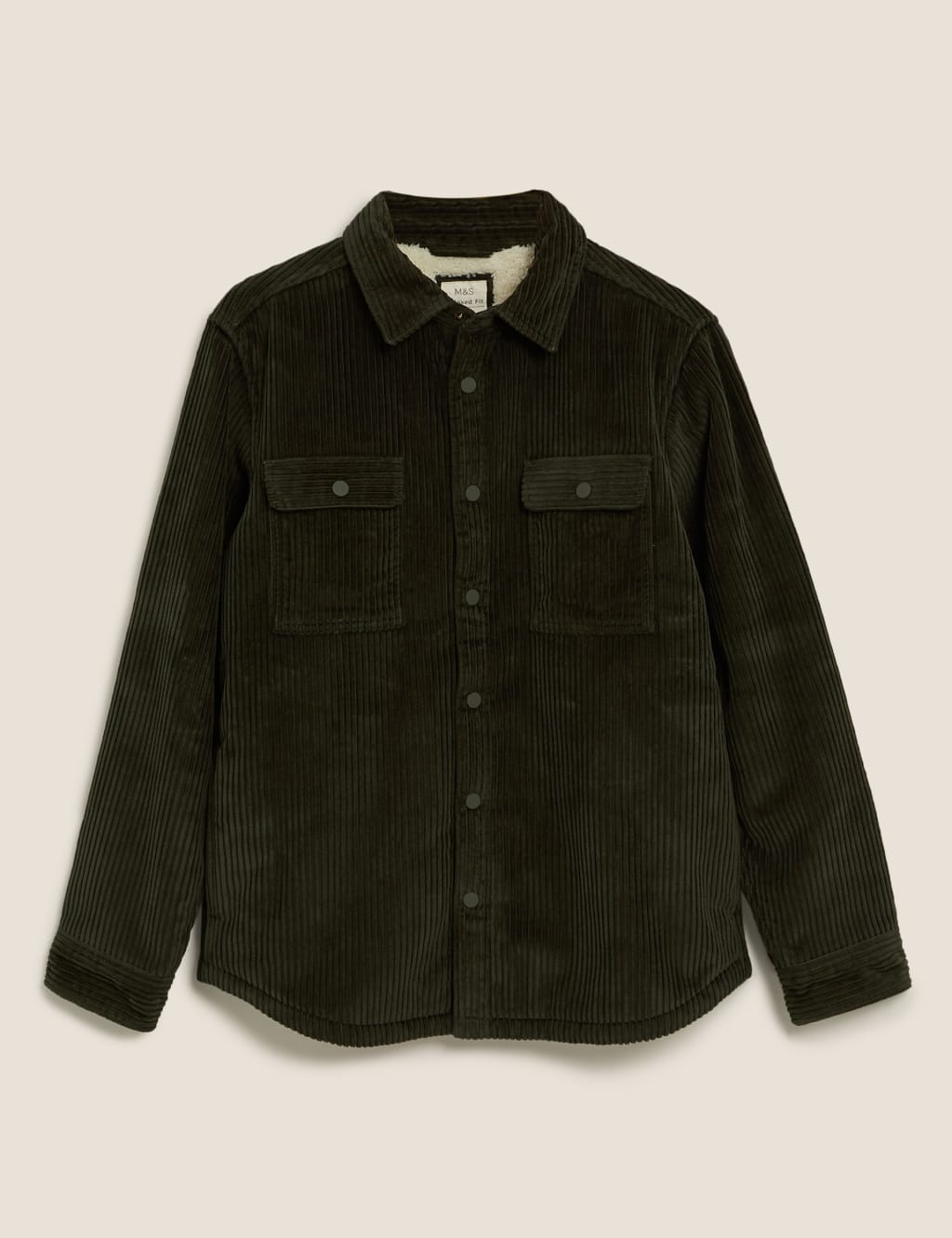 Borg Lined Corduroy Overshirt 2 of 5