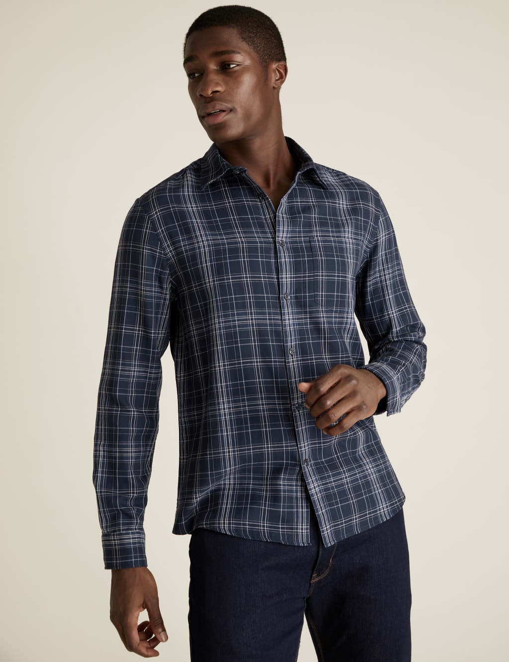 Pure Cotton Double Face Check Shirt 1 of 6