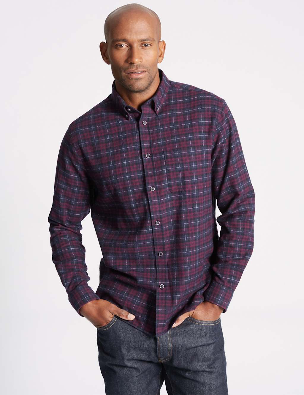 Brushed Cotton Checked Shirt 1 of 5