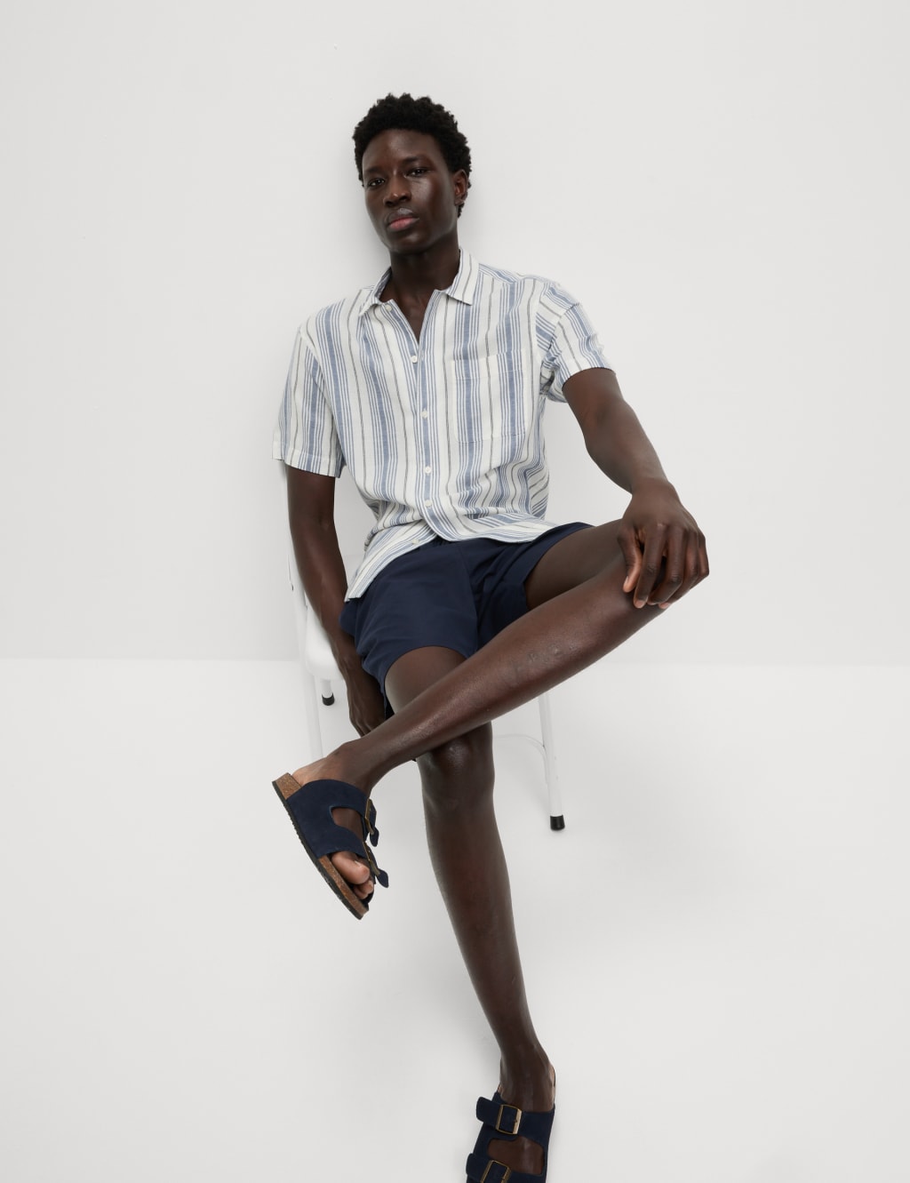 Easy Iron Pure Cotton Striped Shirt 6 of 6