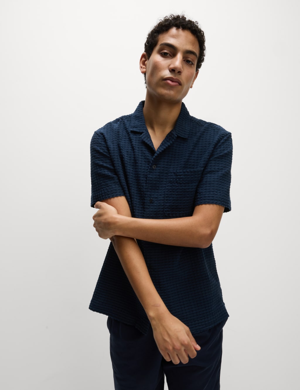 Cotton Rich Textured Check Shirt 5 of 5
