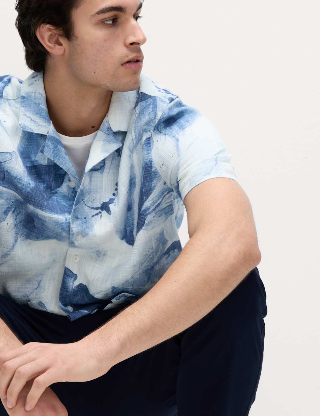 Cotton Rich Short Sleeve Cuban Collar Shirt 6 of 6