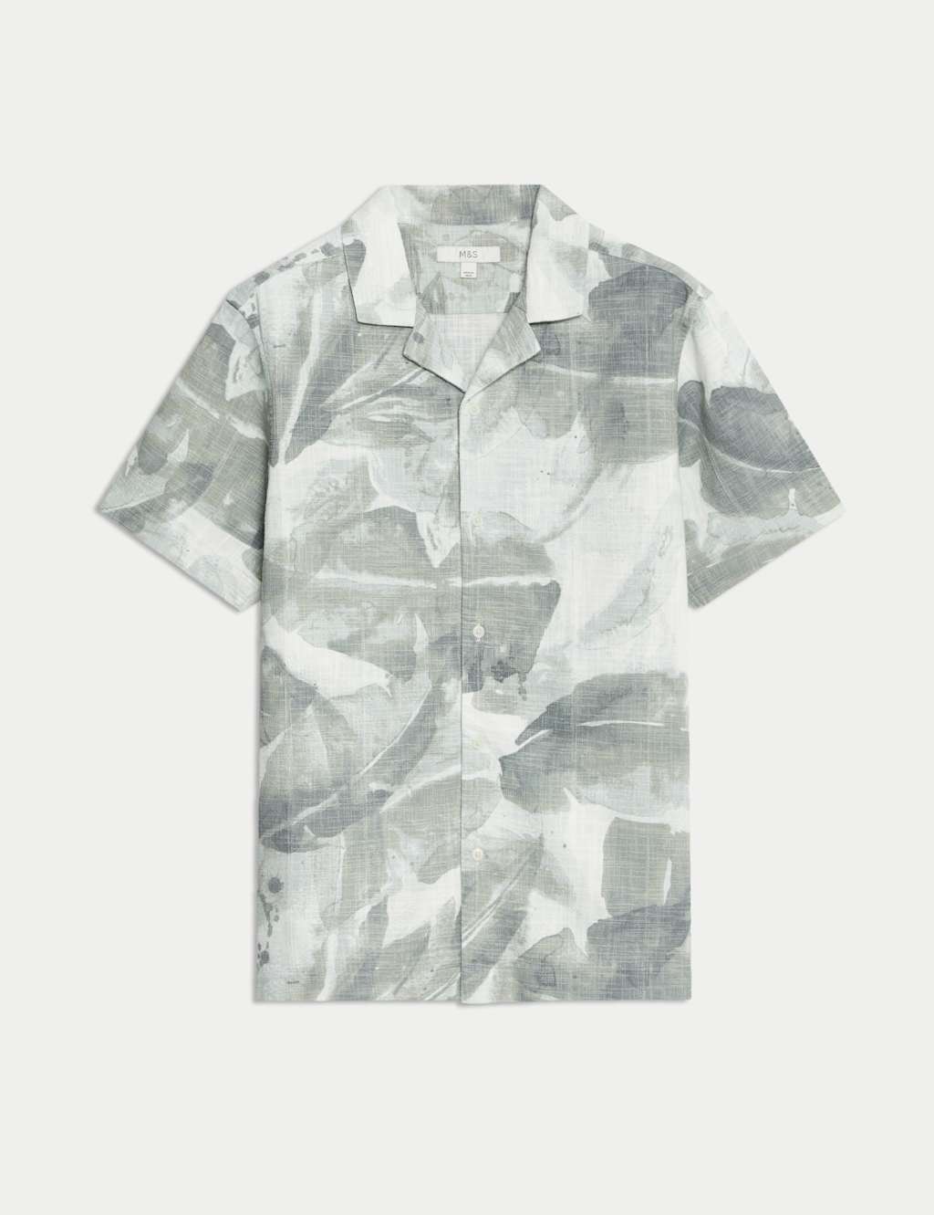 Cotton Rich Short Sleeve Cuban Collar Shirt 2 of 6