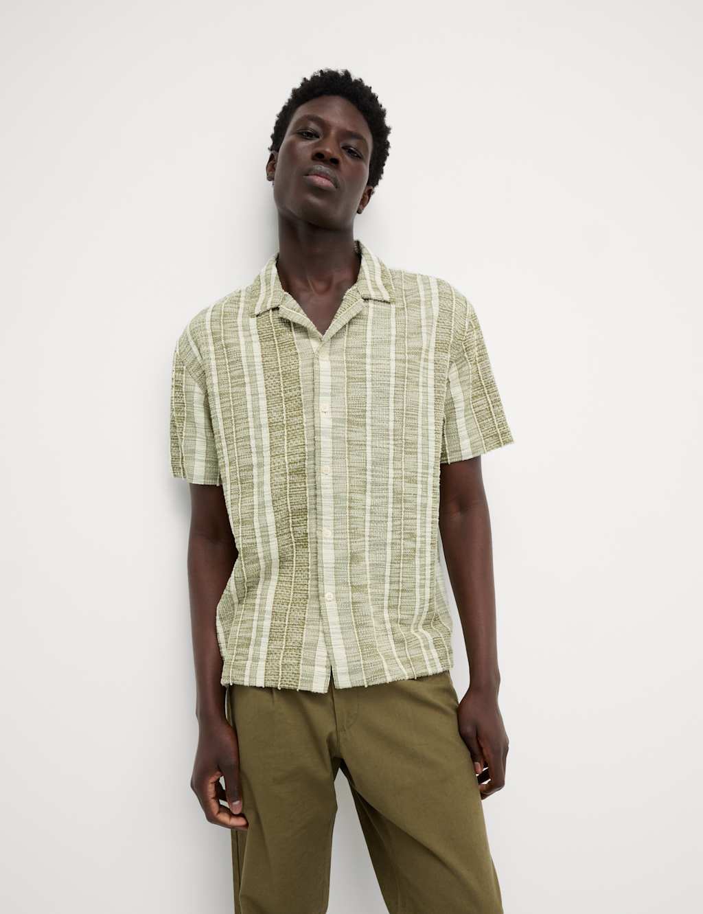 Regular Fit Easy Iron Cotton Blend Striped Shirt 6 of 6
