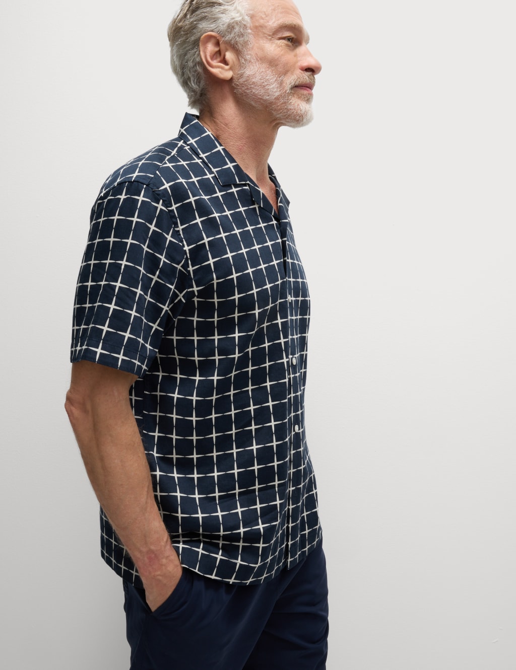 Pure Cotton Geo Print Cuban Collar Shirt 3 of 5
