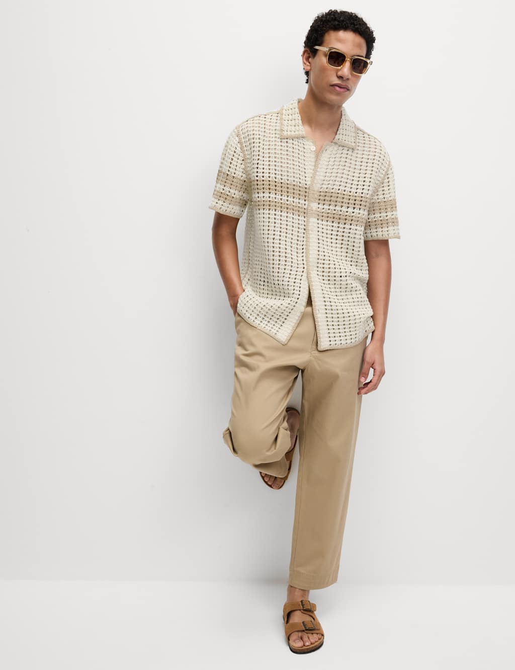 Relaxed Fit Striped Short Sleeve Knitted Shirt 4 of 5