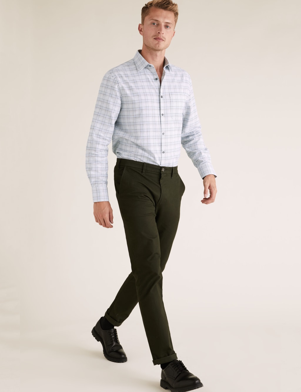 Regular Fit Brushed Cotton Checked Shirt 3 of 6