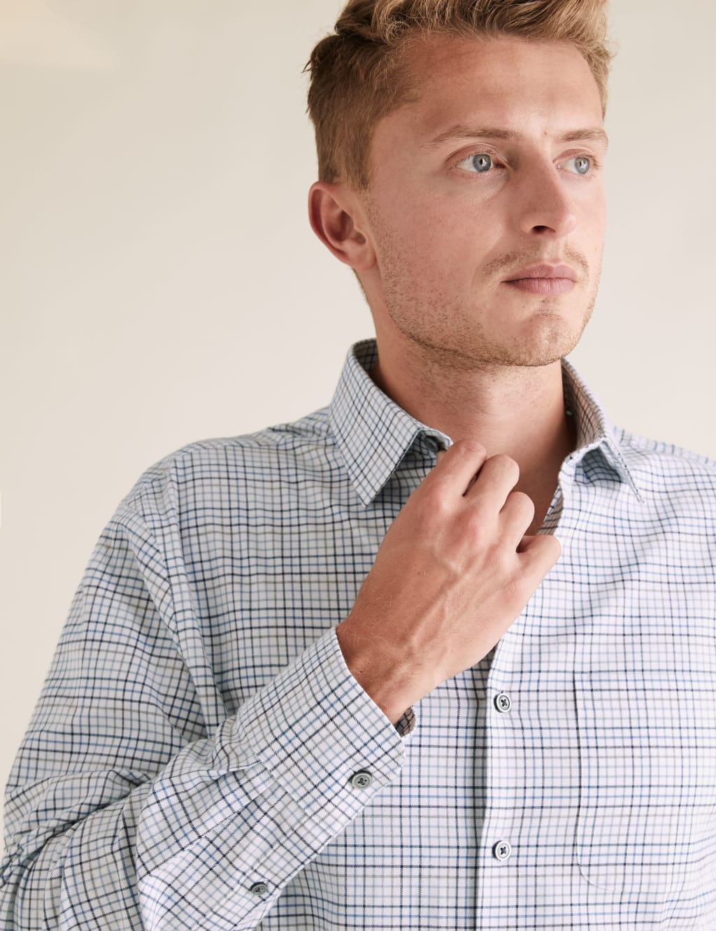Regular Fit Brushed Cotton Checked Shirt 6 of 6