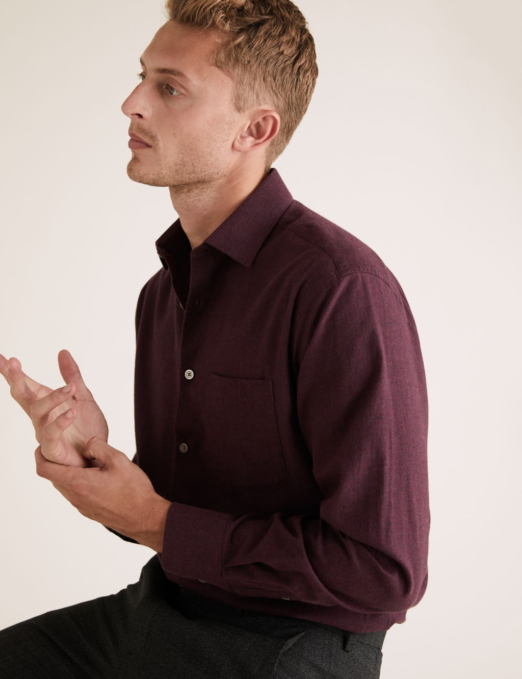Regular Fit Brushed Cotton Twill Shirt 1 of 5