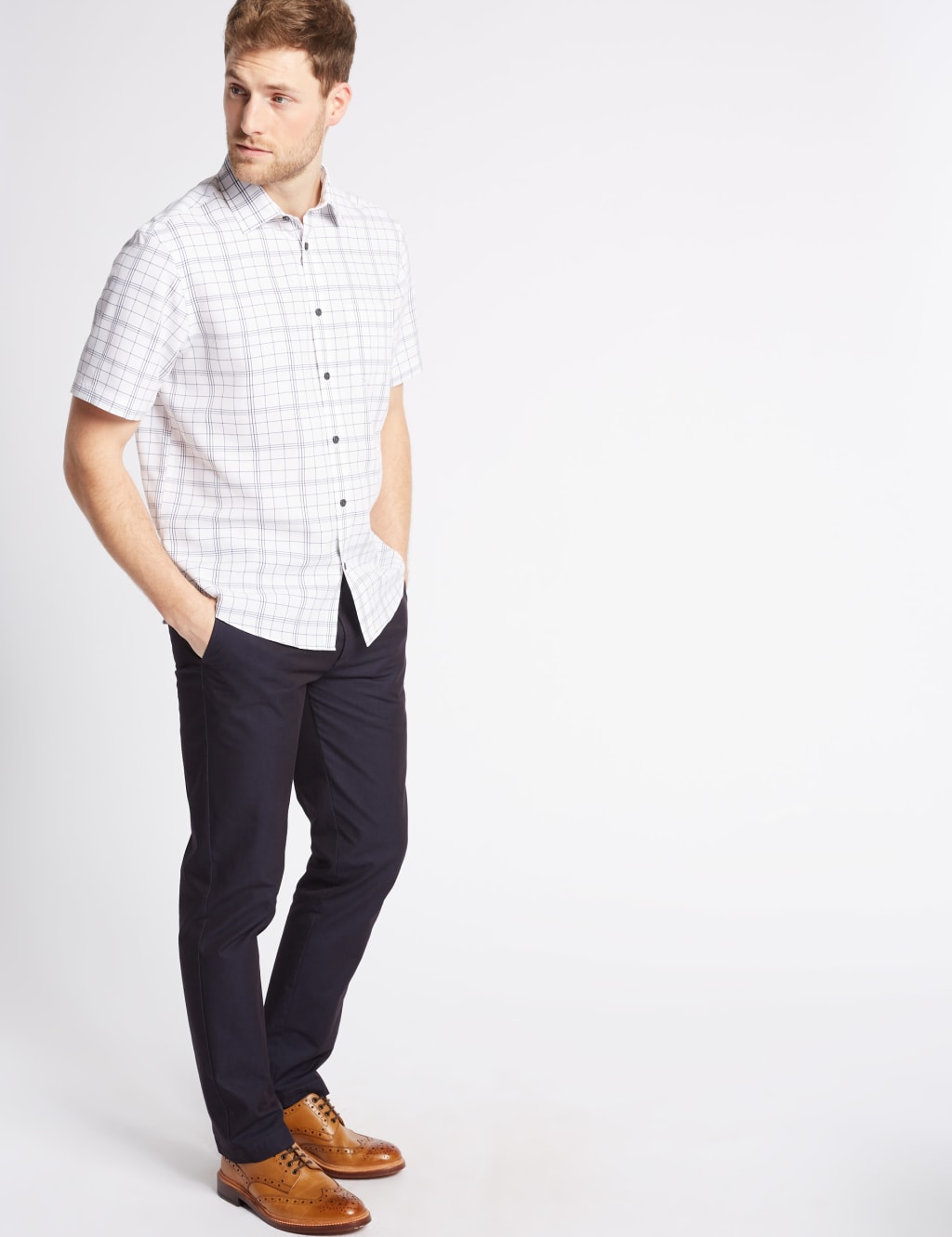 Modal Blend Checked Shirt with Pocket 3 of 5