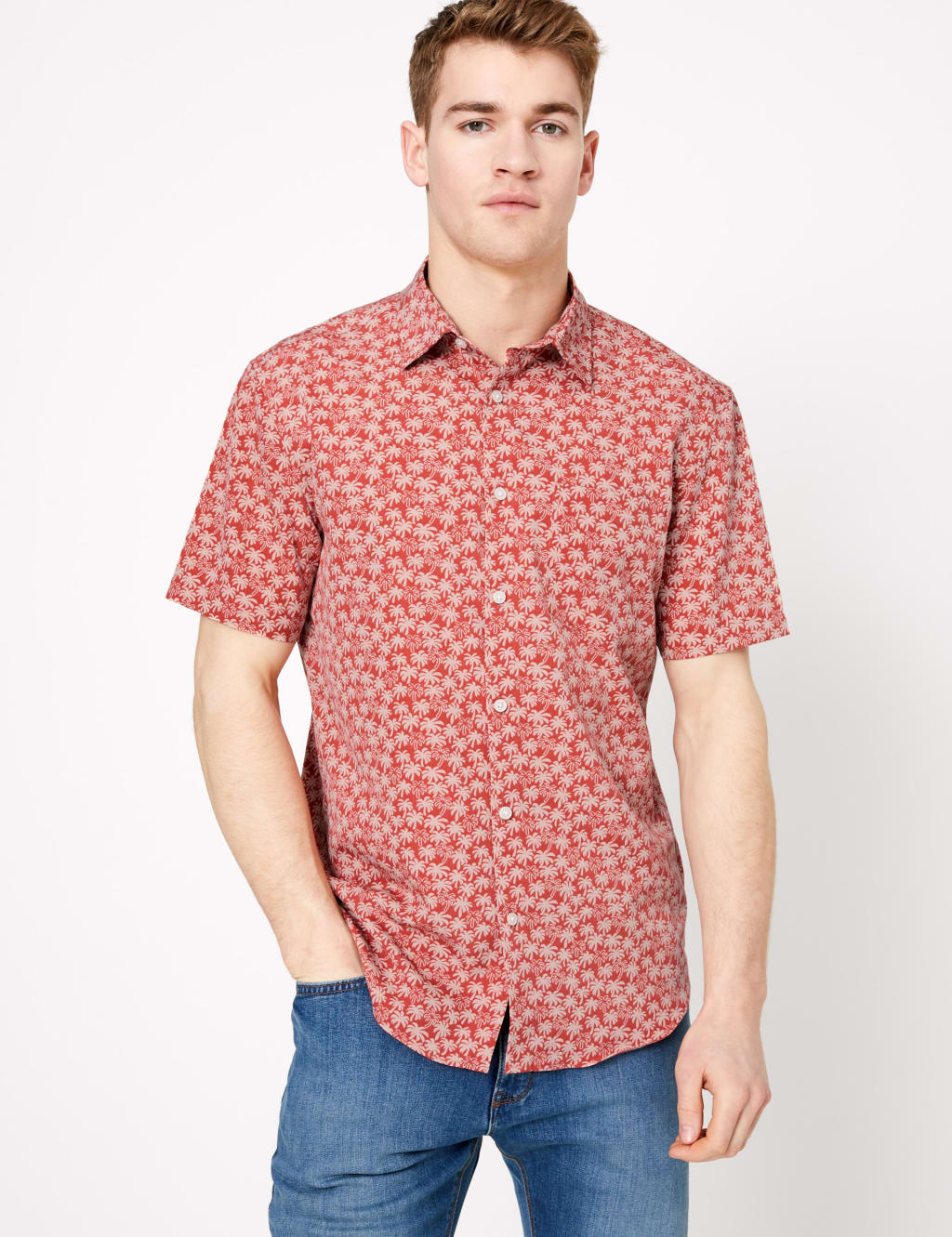 Soft Touch Palm Print Shirt 1 of 4