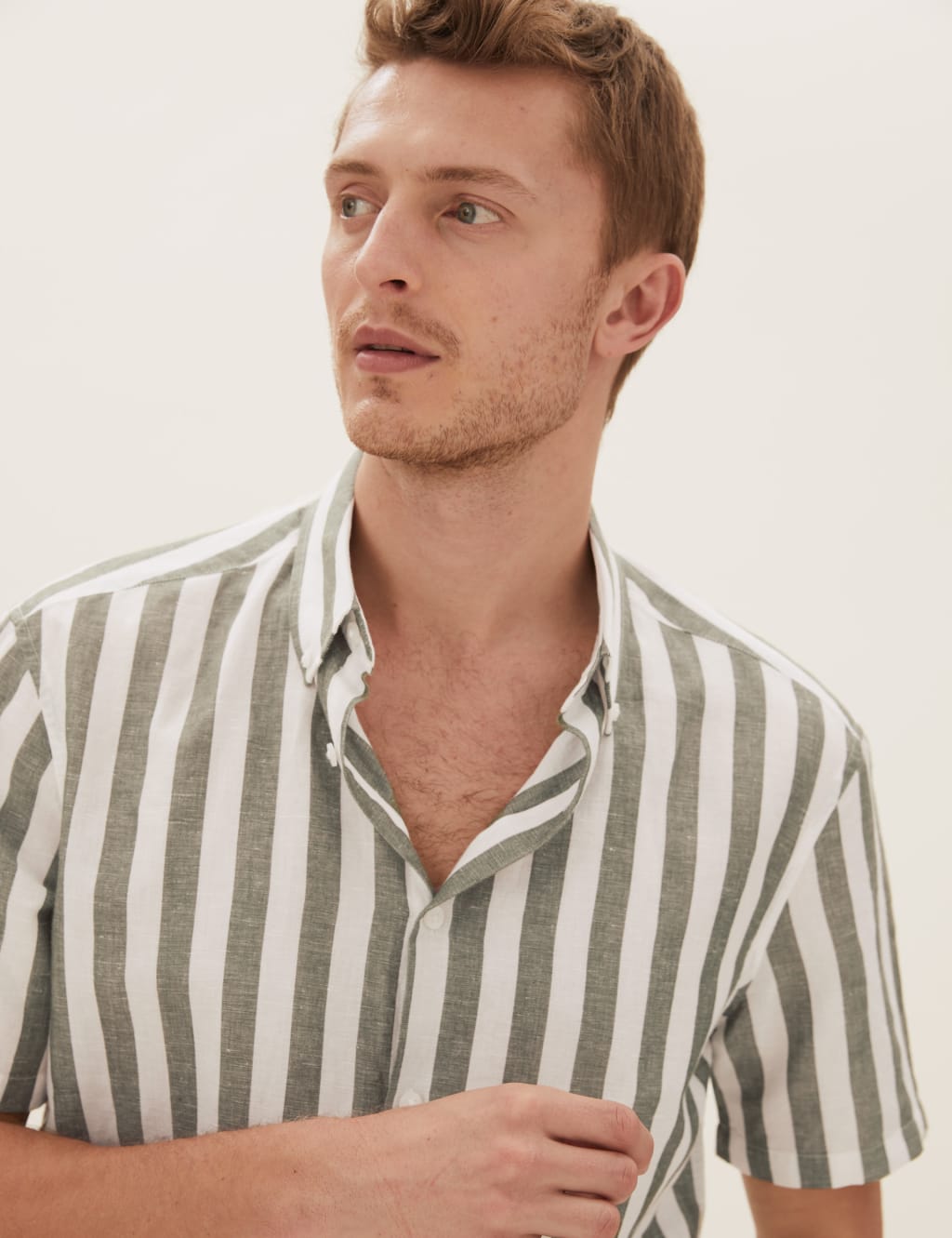 Easy Iron Linen Striped Shirt 1 of 5