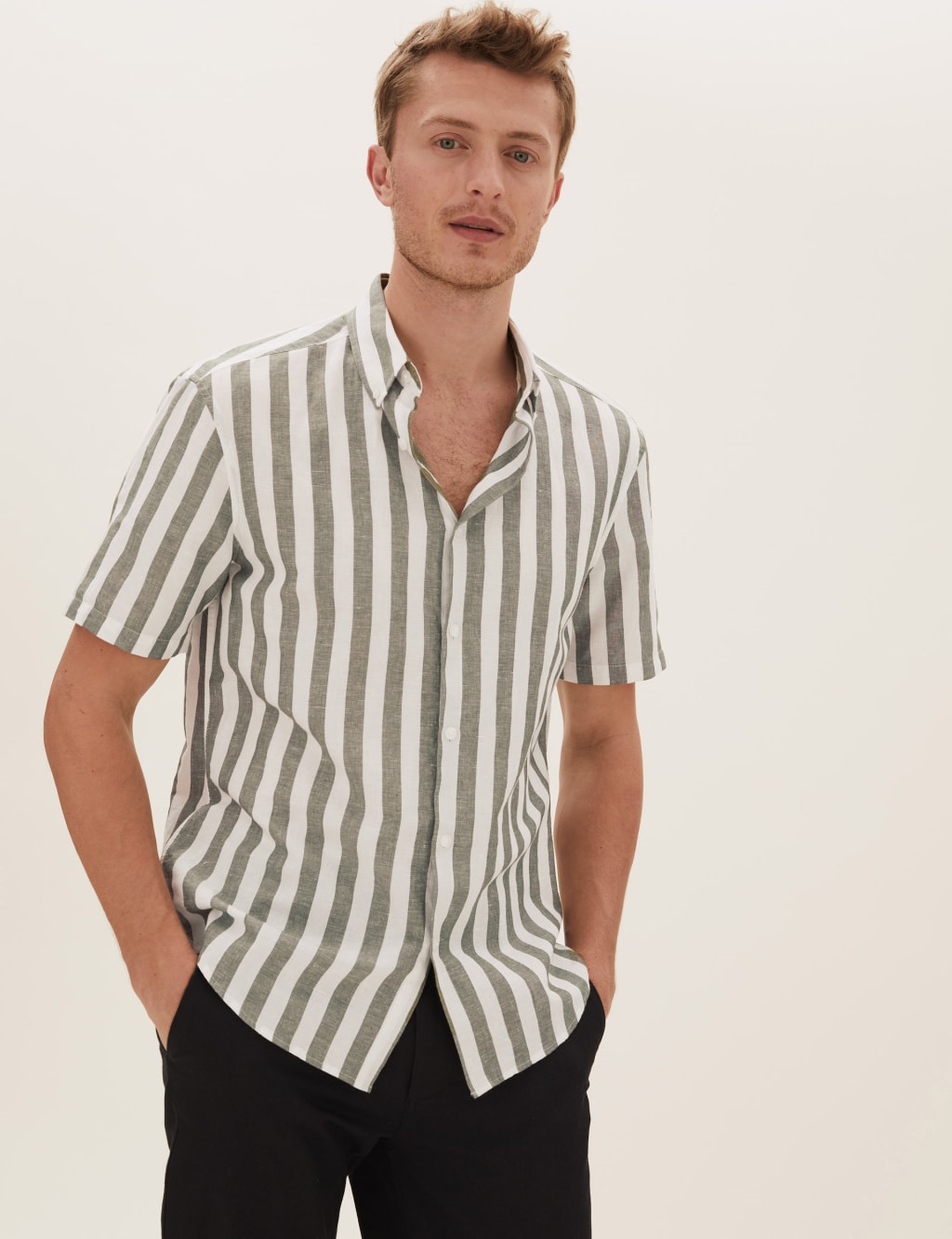 Easy Iron Linen Striped Shirt 3 of 5