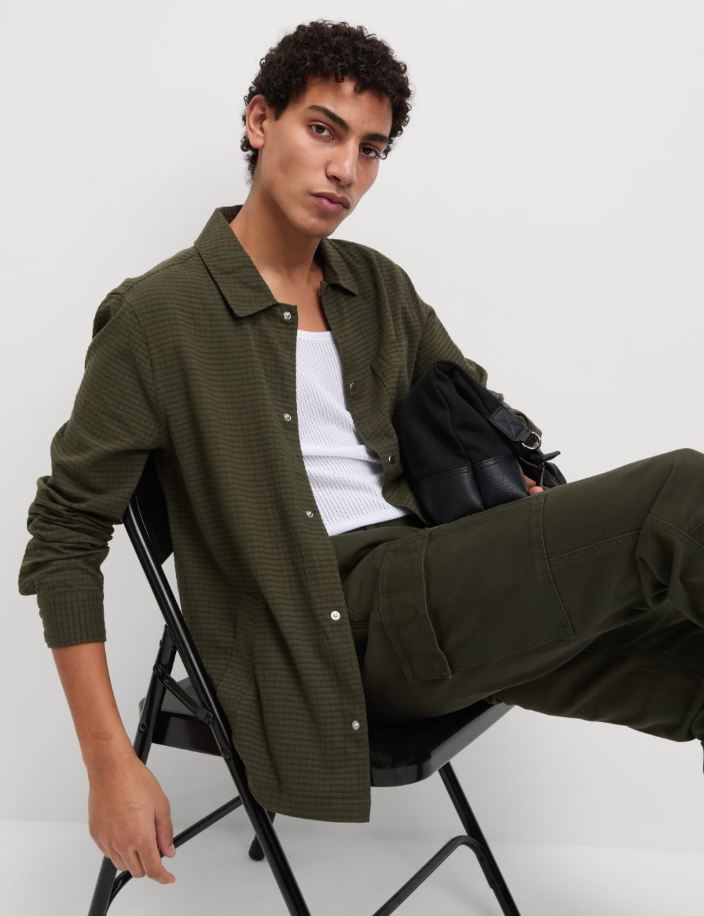 Cotton Rich Striped Overshirt 1 of 6
