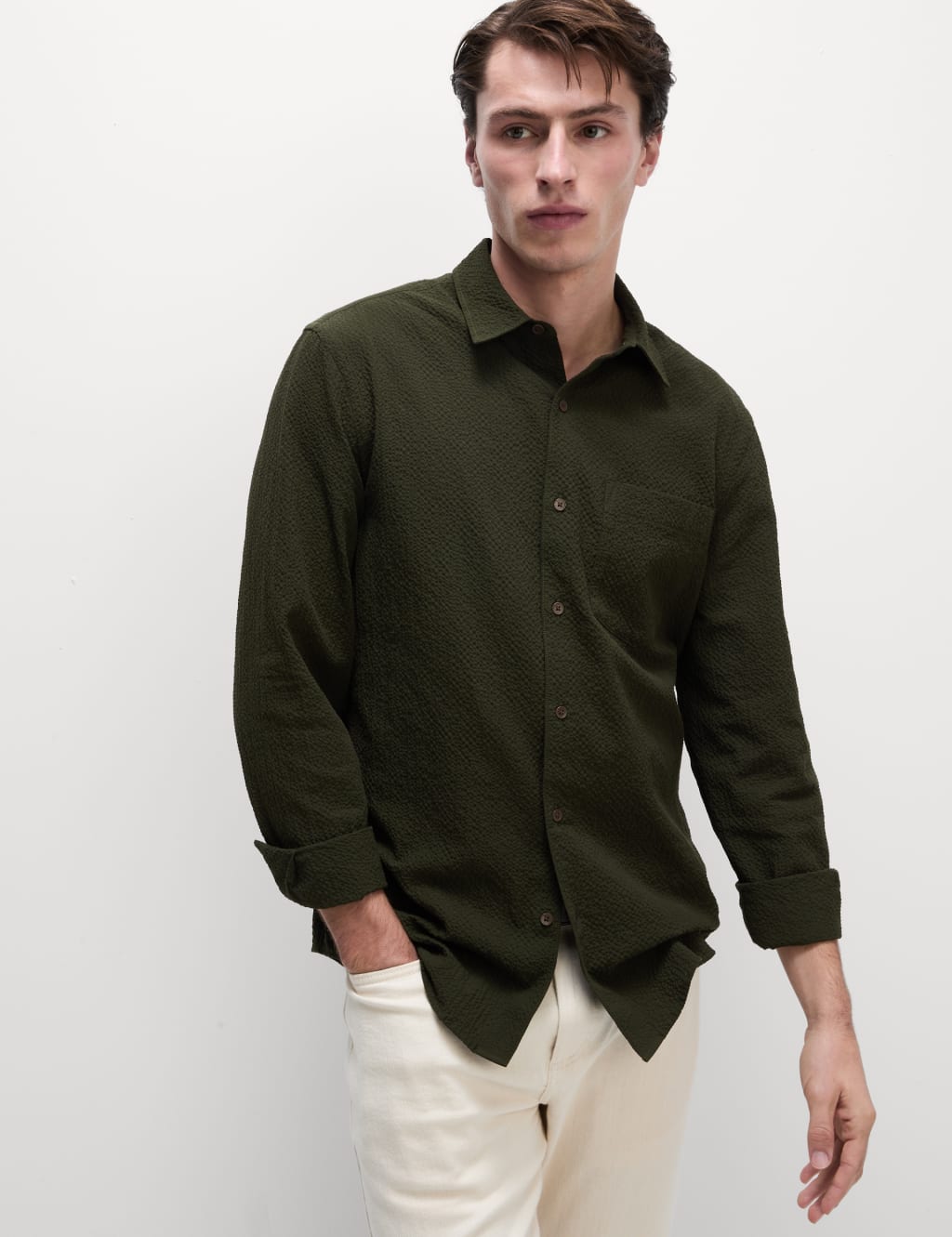Cotton Rich Seersucker Shirt 3 of 6