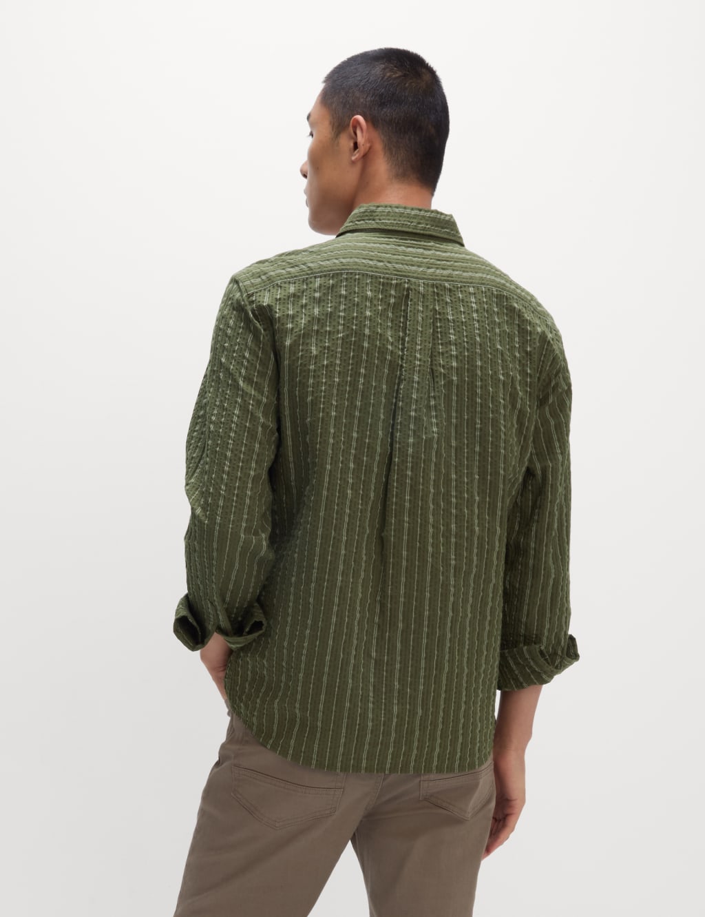 Pure Cotton Striped Seersucker Shirt 4 of 5