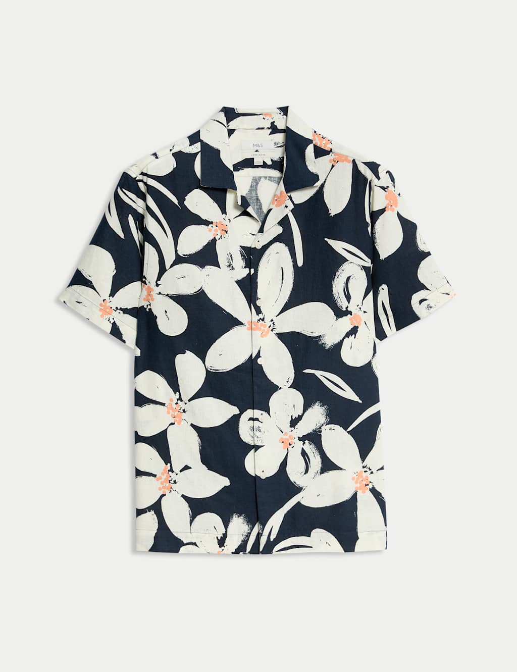 Regular Fit Linen Rich Hawaiian Shirt 2 of 5