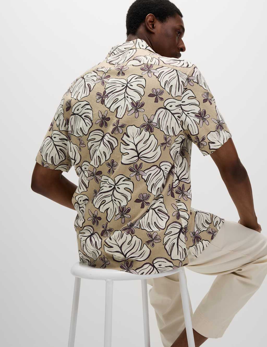 Regular Fit Linen Rich Printed Shirt 3 of 5