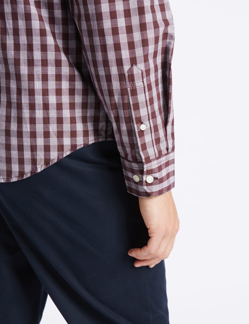 Pure Cotton Checked Shirt with Pocket 5 of 5