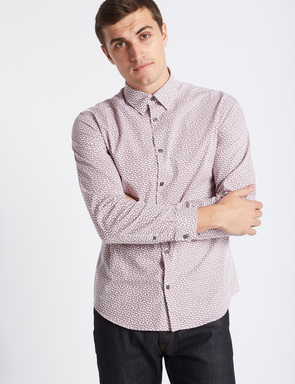 Pure Cotton Slim Fit Paisley Print  Shirt 3 of 6