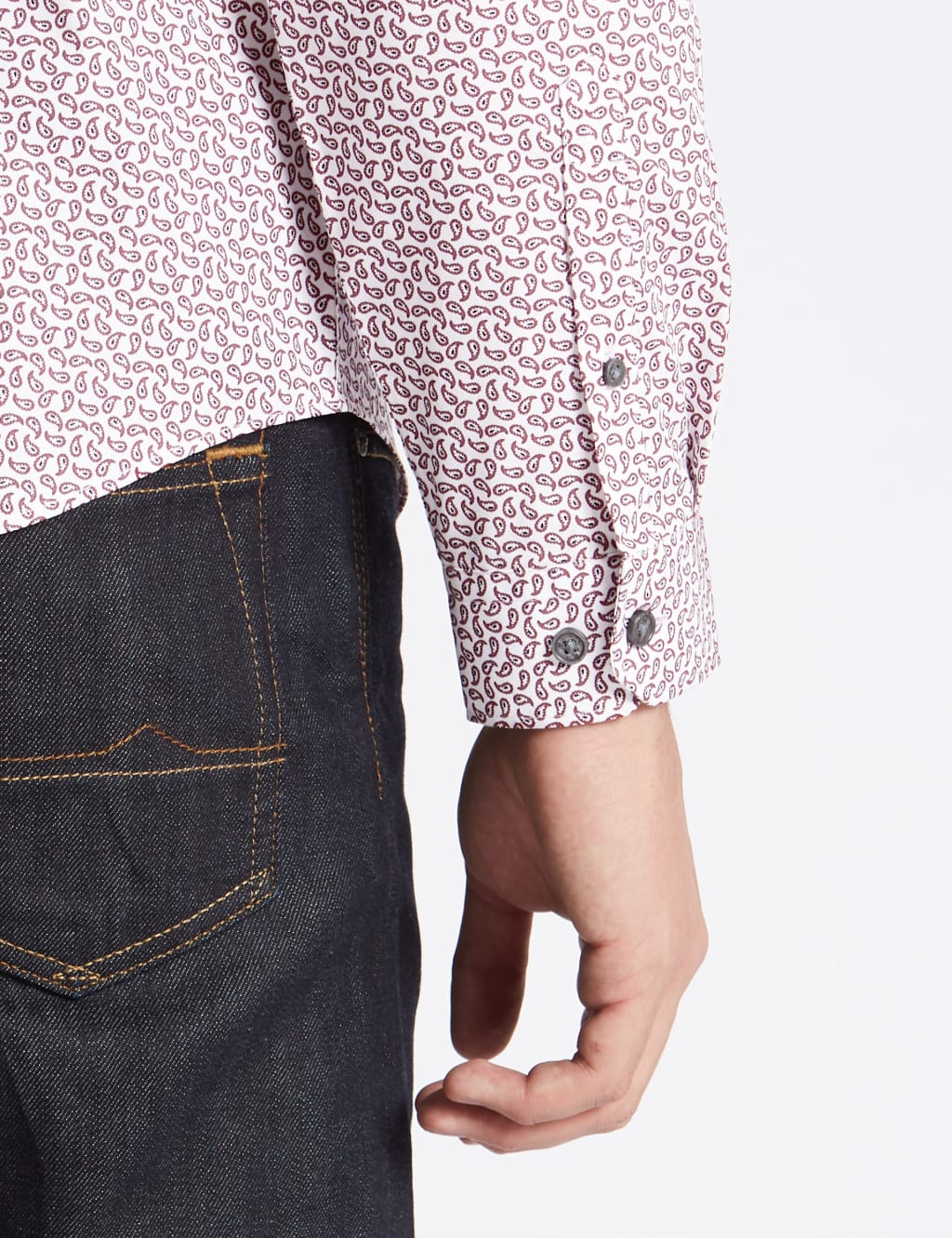 Pure Cotton Slim Fit Paisley Print  Shirt 6 of 6
