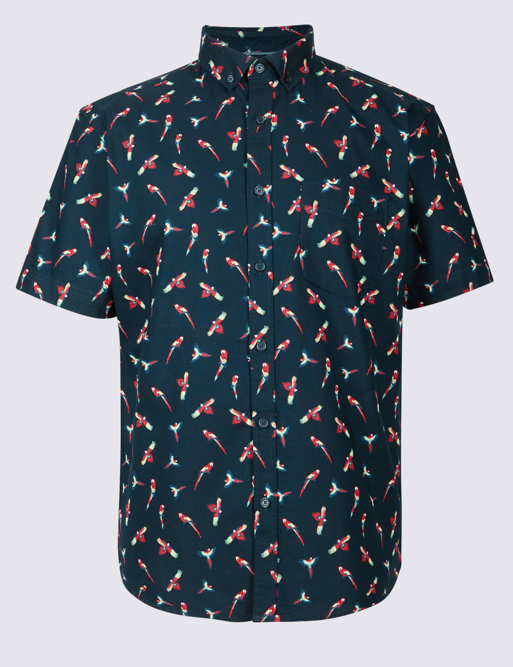 Pure Cotton Regular Fit Parrot Print Shirt 2 of 5