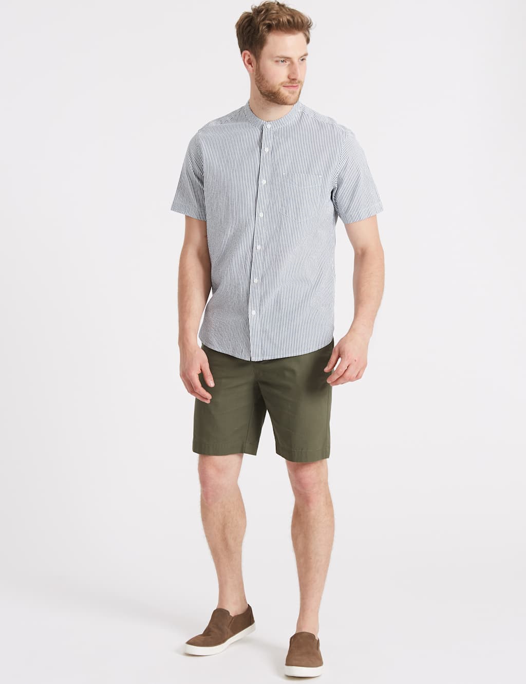 Pure Cotton Striped Shirt with Pocket 3 of 5