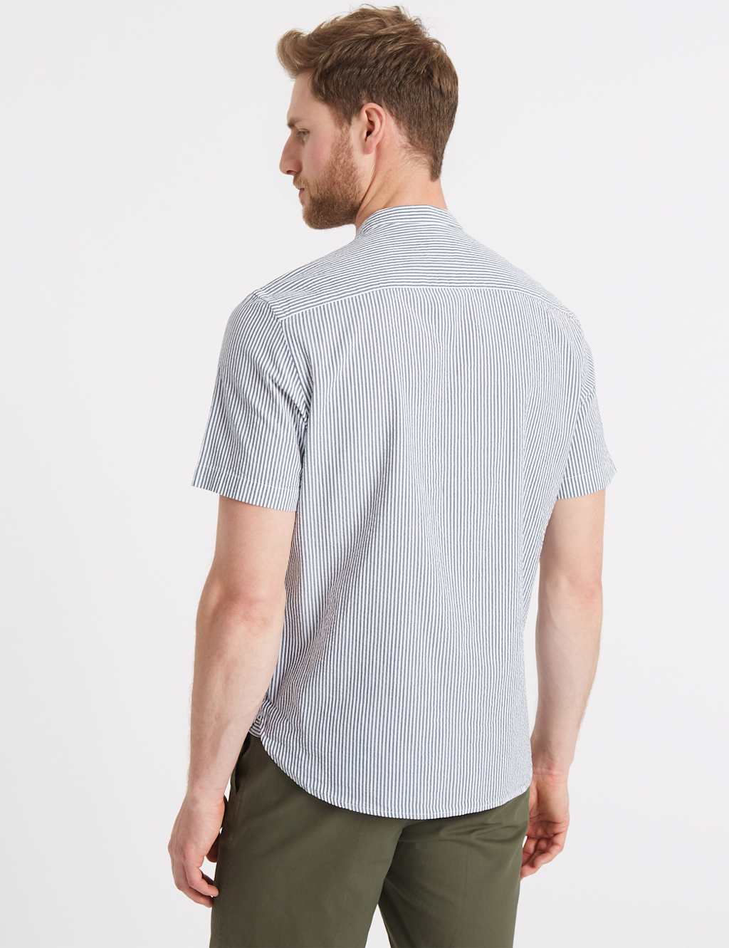Pure Cotton Striped Shirt with Pocket 4 of 5