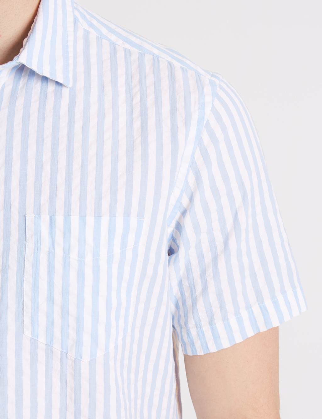 Pure Cotton Striped Shirt with Pocket 5 of 5
